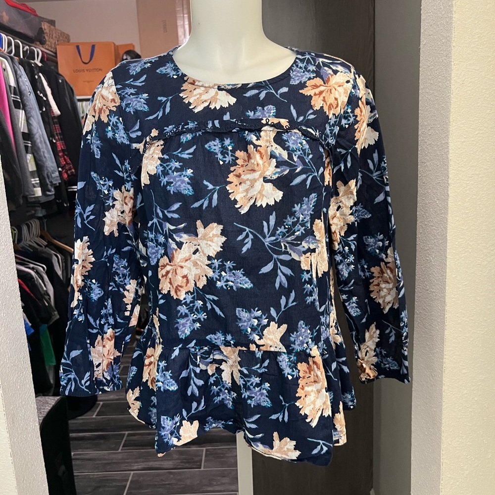 Lucky Brand Blue Floral Blouse